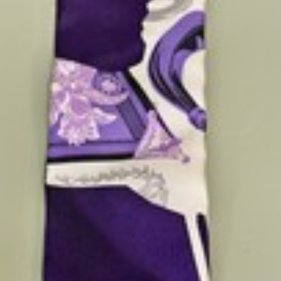 Hermes Twilly Silk Scarf Tour en Carre Purple Orange w/ Box Authentic France - Picture 3 of 9